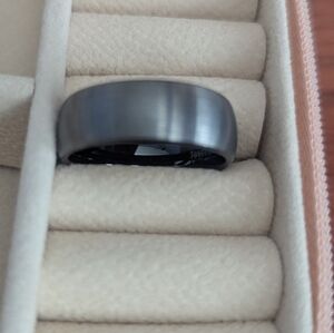 Men's Brushed Gray Tungsten Comfort-Fit Ring Size 10.5